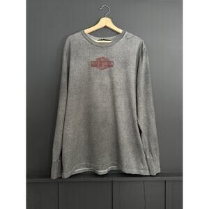 Harley Davidson Fast Track Long Sleeve Shirt Double Sided Gray